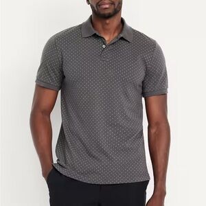 Old Navy Men's Dark Gray Polka Dot Polo